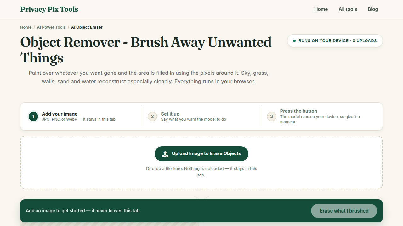 Screenshot of the UI