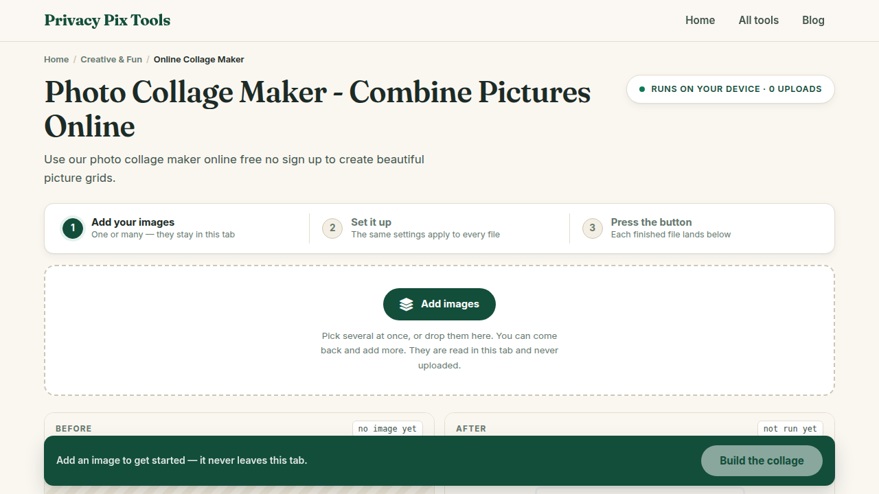 Screenshot of the UI