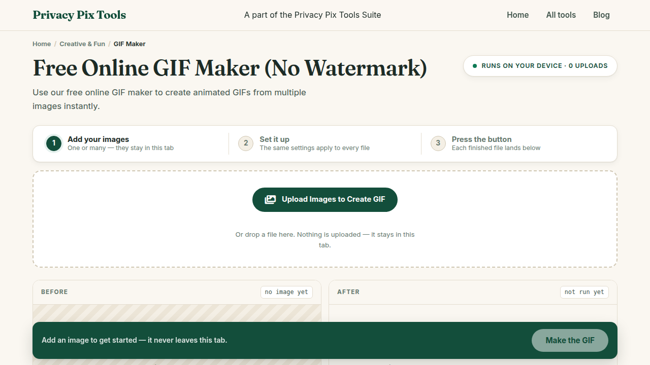 Screenshot of the UI