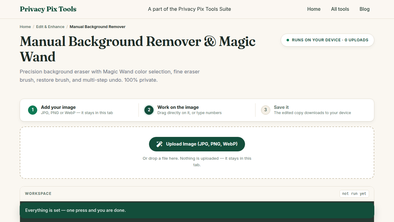 Screenshot of the new UI for Manual Background Remover