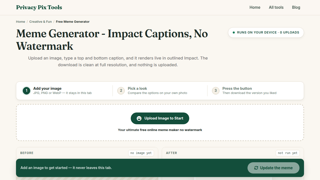 Screenshot of the UI