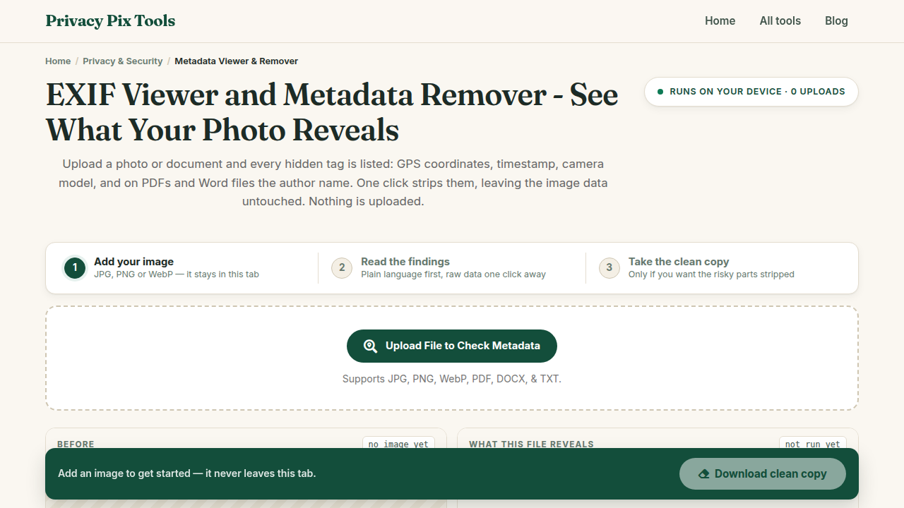 Screenshot of the UI