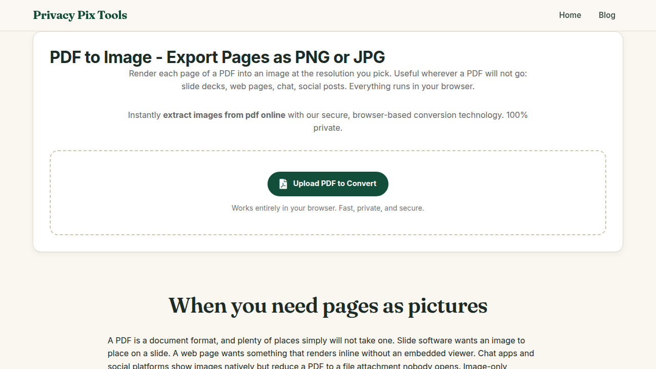 Screenshot of the new UI for PDF to Image Converter